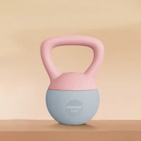 SPORTNOW Kettlebell 6 kg Haltère avec Poignée Antidérapante pour Fitness Musculation Cardio, 19 x 19 x 28 cm Rose(m-2)