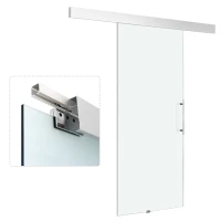 HOMCOM glazen schuifdeur schuifdeur deur kamerdeur glas handgreep gesatineerd 2050 x 900 x 8 mm(m-10)