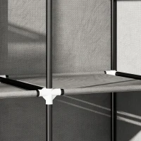 HOMCOM Armoire de rangement penderie en tissu pliable avec barre de suspension et étagères, 150 x 43 x 162,5 cm, gris clair(m-11)
