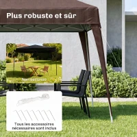 Outsunny Tonnelle Barnum de Jardin Pop-up Pliant 2,4 x 2,4 m Acier Polyester Sac de Transport Chocolat(m-6)