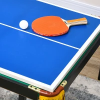 SPORTNOW 2-in-1 Billardtisch, Tischtennisplatte, mit Zubehör, 140x63x80cm, Blau/Grün(m-8)