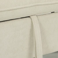HOMCOM Canapé convertible 2 places 3 en 1, canapé-lit clic clac en chenille avec dossier réglable, porte-gobelets, beige(m-12)