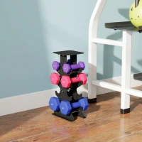 SPORTNOW Lot 3 haltères hexagonaux avec support, 2 x 1kg, 2 x 3kg, 2 x 5kg, poignées antidérapantes, fitness à domicile(m-2)