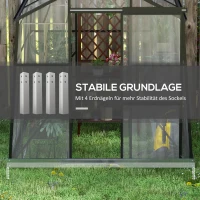 Outsunny Kas Kweekhuis Kweekbed, weerbestendig, 192 x 192 x 203 cm, Zwart(m-5)