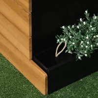 Outsunny verhoogd bed met 4 plantenbakken, bloembak met zelfbewateringssysteem(m-8)