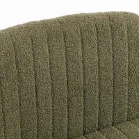 HOMCOM Teddy Fleece Criss Cross Legged Desk Chair, Armless Office Chair No Wheels, Green(m-12)