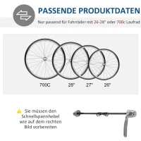 HOMCOM Fietstrainer fiets lucht hometrainer roltrainer 26-28 inch 2 kleuren(m-6)