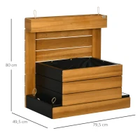 Outsunny verhoogd bed met 4 plantenbakken, bloembak met zelfbewateringssysteem(m-3)