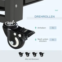 PawHut Halter voor dumbbells, kettlebells, weight plates, 3 niveaus, verstelbaar, staal, 131 x 75 x 80 cm, zwart(m-5)