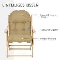 HOMCOM Accentfauteuil, relaxfauteuil, verstelbare rugleuning, beukenhouten frame, tot 120 kg, bruin(m-5)