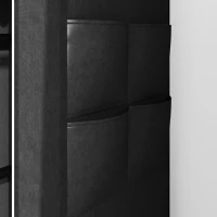 HOMCOM Armoire penderie en tissu, meuble de rangement mobile 10 roulettes avec 10 compartiments, barres de suspension, noir(m-11)