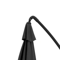 Outsunny Parasol déporté parasol de jardin extérieur Toile ajustable 8 baleines base en croix manivelle, 2,5 x 2,5 m, gris foncé(m-13)
