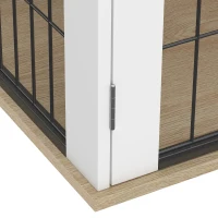 PawHut Gaiola para Cão Móvel-Gaiola para Cão de Interior Arqueada com Porta Dupla como Mesa de Apoio em Metal 80x56x59cm Branco(m-8)