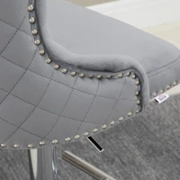 HOMCOM Barkrukken set van 2, verstelbare draaibare krukken met voetensteun, staal, grijs, 49 x 60 x 102-123 cm(m-9)