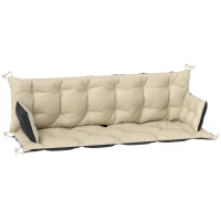 Outsunny Outdoor-Kissen-Set für Bank oder Hollywoodschaukel, zweifarbig, Polyester, Schaumstoff, 180 x 110 x 8 cm, Beige(m-1)
