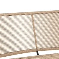 Outsunny Banc de jardin 2 places, banc d'extérieur en résine tressée avec cadre en métal, résistant aux intempéries, naturel(m-10)