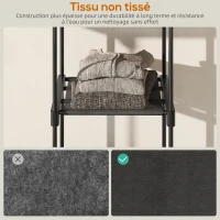 HOMCOM Armoire de rangement, penderie portable avec 2 barres de suspension et 6 étagères, 111 x 43 x 185 cm, noir(m-6)
