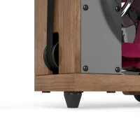 SPORTNOW Rameur à Eau Rameur Appartement Pliable Double Rail Aluminium Capacité 158kg Connexion Bluetooth 182x42x67cm Chêne(m-13)