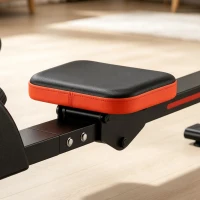 SPORTNOW Rameur Magnétique Appareil de Musculation Bluetooth Connecté Kinomap & Zwift 16 Niveaux de Résistance 135x42x72cm Rouge(m-13)