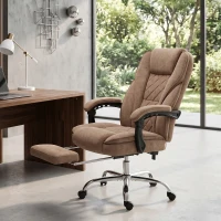Vinsetto Ergonomischer Bürostuhl mit Massagefunktion, Fußstütze, drehbar, rollbar, Braun(m-10)