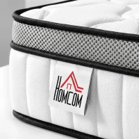 HOMCOM Matelas 90 x 190 cm, 20cm d'épaisseur, matelas à ressorts ensachés 7 zones mousse à mémoire forme au gel rafraîchissant(m-11)