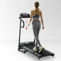 homcom Elektrisches Laufband, faltbar, mit LCD-Display, Geschwindigkeit 0,8-10km/h und 3 Programme, Leistung 500 W, 123 x 62 x 117 cm, Schwarz(m-10)