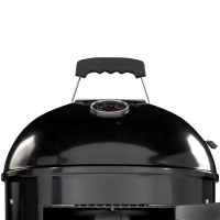 Outsunny Fumoir 3 en 1 avec 3 Grilles de Cuisson, Thermomètre Intégré, Ventilation Réglable, 62,5x47,5x91cm, Noir(m-10)