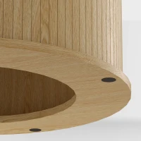 HOMCOM Table à manger ronde pour 4-6 personnes, Ø 120 x 75 cm, table de cuisine avec base cylindrique cannelée, bois naturel(m-14)