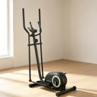 SPORTNOW Vélo Elliptique, Écran LCD, Résistance 8 Niveaux, Capteur Pouls, Bluetooth, Support pour Téléphone, 100x52x153cm, Gris(m-2)