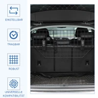 PawHut veiligheidshek auto zwart 120 x 40,5 cm(m-4)