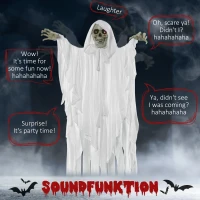 Outsunny Halloween-decoratie spook met speciale effecten en geluidsfunctie 100 cm x 18 cm x 153 cm(m-4)