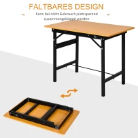 HOMCOM Werkbank werktafel werkbank werkblad inklapbaar staal MDF geel + zwart(m-4)