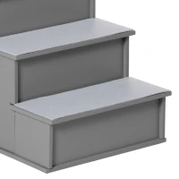 PawHut Haustiertreppe, für Hunde/Katzen, 4-stufig, Kurzplüsch, bis 30 kg, 40 x 59 x 54,2 cm, Dunkelbraun(m-10)