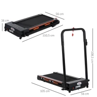 HOMCOM Elektrische loopband met LCD-display inklapbare fitnessapparaat 1-6 km/u staal(m-3)