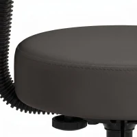 HOMCOM Tabouret massage a roulettes reglable en hauteur pivotant avec dossier ergonomique gris(m-10)