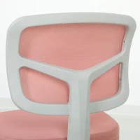 Vinsetto Chaise de Bureau Ergonomique Sans Accoudoirs, Fauteuil de Bureau Pivotant, Dossier Courbé en Maille et Roulettes, Rose(m-11)
