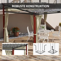 Outsunny Verstelbare Tuinprieel, Weerbestendig, Inclusief Bevestigingsmateriaal, Beige(m-7)