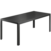 Outsunny Tafel Aluminium WPC eettafel tuintafel tuinmeubel balkon zwart