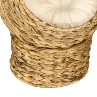 PawHut Kattenslaapplek, kattenbed met kussen, kattengrot, bananenblad, bruin(m-13)