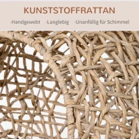 PawHut Kattenhuis met kussen kattenslaapplaats Kattengrot Verhoogde poten PVC rotan(m-4)