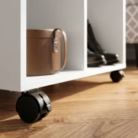 HOMCOM Mobiele garderobekast kledingkast voor slaapkamer wit(m-10)