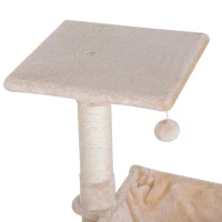PawHut Klimboom met sisal paal, kattenboom, krabpaal, hangmat, spaanplaat beige(m-10)
