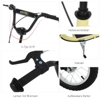 HOMCOM step kinderscooter scooter stadsscooter luchtbanden verstelbaar beige(m-6)