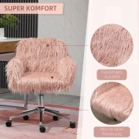 Vinsetto directiestoel zithoogteverstelling, draaistoel roze + zilver(m-4)