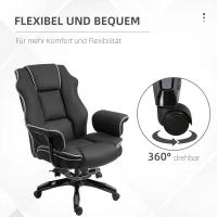 Vinsetto Ergonomische kantoorstoel met kantelfunctie draaistoel in hoogte verstelbaar kunstleer(m-7)