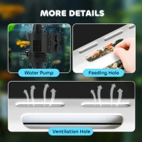 PawHut Aquarium, 17 L Tropenfischaquarium, leichte Pflege, klare Sicht, mit LED-Leuchten, 35L x 21B x 31H cm, Weiß+Schwarz(m-9)