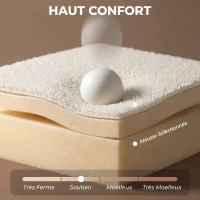 HOMCOM Fauteuil Salon Sans Accoudoirs, Fauteuil d'Appoint Rembourré en Tissu Bouclette, Coussin Épais, Assise Large, Blanc(m-5)