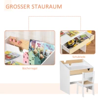 HOMCOM 2-delige kinderzitgroep met kindertafel stoel voor 6-10 jaar MDF 70 x 50 x 75 cm(m-6)