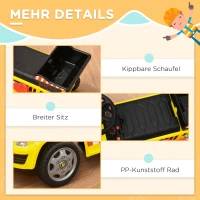 HOMCOM Stoelgraafmachine voor kinderen met kiepbak kinderauto metaal PP kunststof(m-7)