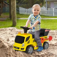 HOMCOM Stoelgraafmachine voor kinderen met kiepbak kinderauto metaal PP kunststof(m-2)